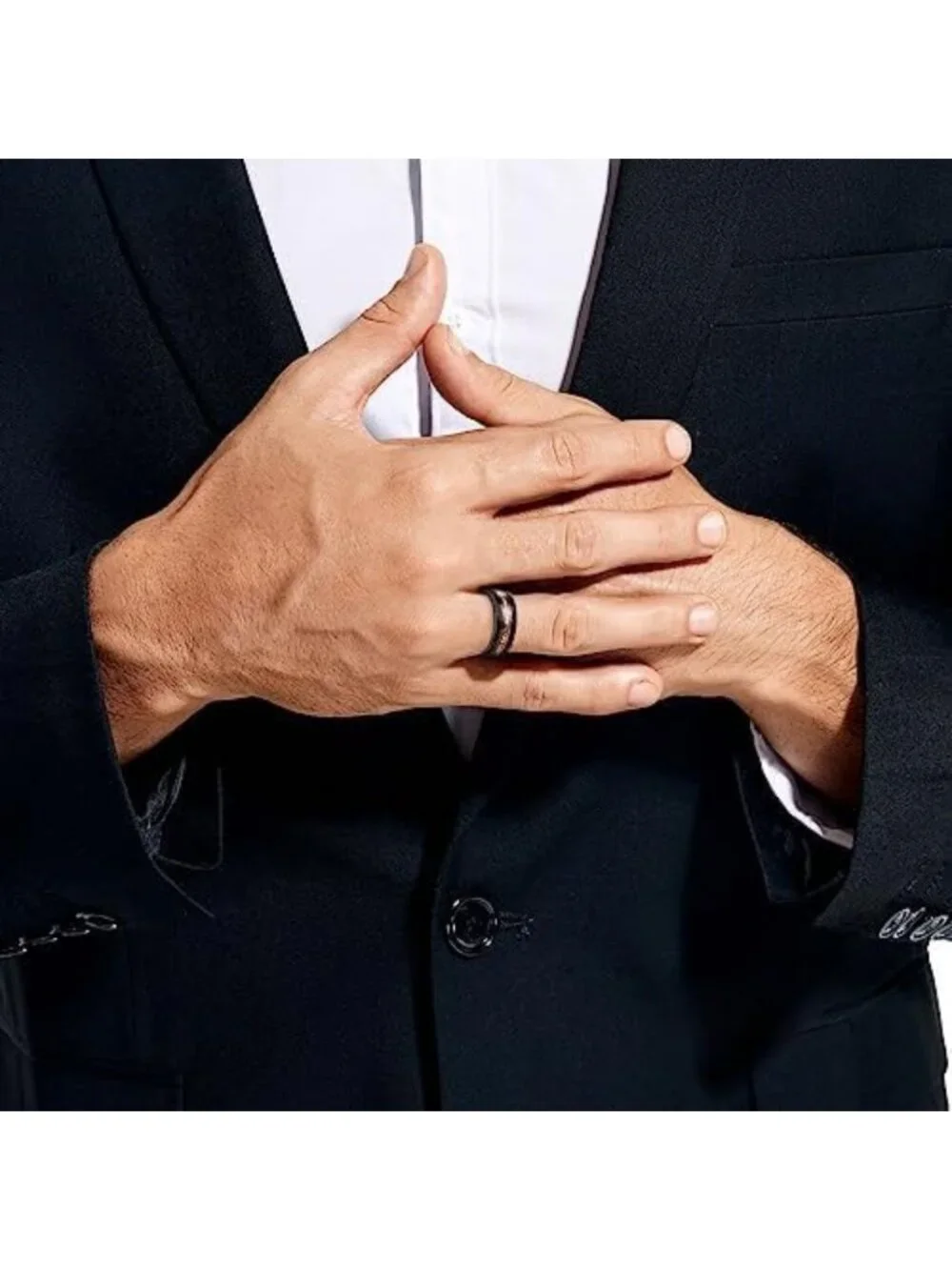 Stylish 8mm Tungsten Deer Antler Ring for Men, Sizes 7-12, Unique Gift Idea